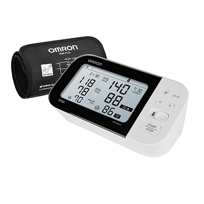 
                Автоматический тонометр на плечо OMRON M7 Intelli IT NEW, прибор оснащен индикаторами правильной фиксации манжеты и движения