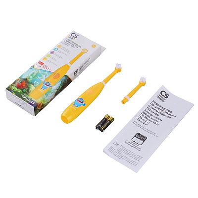 
                Электрическая зубная щетка CS Medica CS-462-P, рукоятка с насадкой, дополнительная насадка, алкалиновые элементы питания типа ААА (2 шт.), руководство по эксплуатации с гарантийным талоном