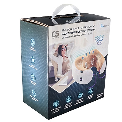 
                Беспроводная вибрационная массажная подушка для шеи CS Medica VibraPulsar CS-cv4 RELAX, прибор в коробке