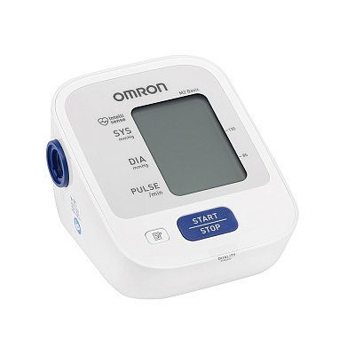 
                Тонометр OMRON M2 Basic в проекции, дисплей включен