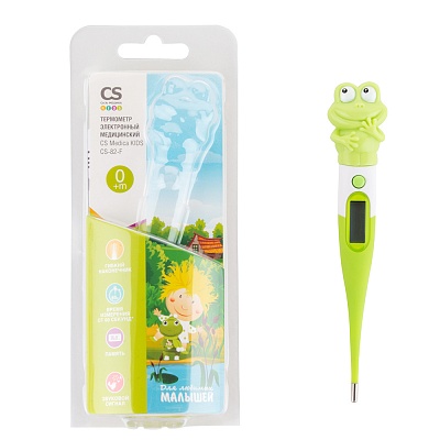 
                Термометр электронный медицинский CS Medica KIDS CS-82-F, прибор и упаковка