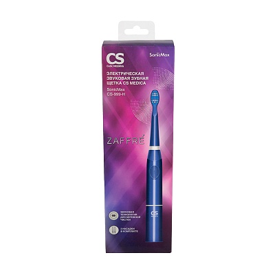 
                Электрическая звуковая зубная щетка CS Medica CS-999-H синяя, коробка