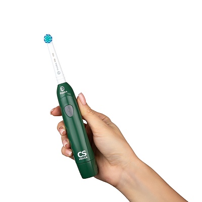 
                Электрическая зубная щетка CS Medica CS-20040-H FLORA зеленая, специальные щетинки тщательно и бережно чистят эмаль и массируют десны, усиливая микроциркуляцию крови