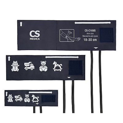 
                Механический тонометр CS Medica CS-106 Kids 3, в комплекте 3 манжеты без фиксирующего кольца для окружности плеча 7–14, 13–22 и 18–30 см