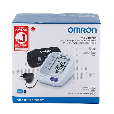 
                Тонометр OMRON M3 Comfort с адаптером и умной манжетой Intelli Wrap