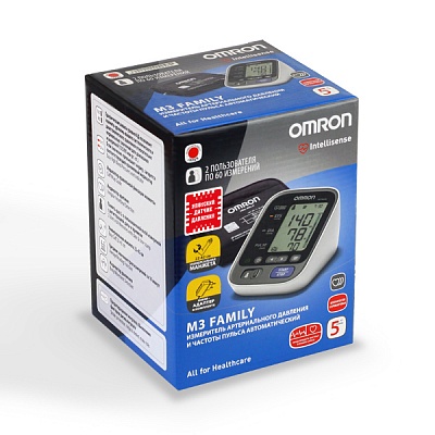 
                Тонометр OMRON M3 Family (HEM-7133-ALRU) с универсальной веерообразной манжетой (22-42 см) и адаптером