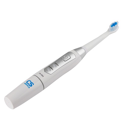 
                Электрическая звуковая зубная щетка CS Medica CS-262, работает на высокой звуковой частоте