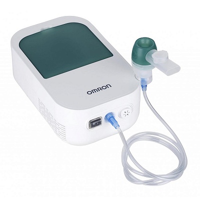 
                Небулайзер OMRON DuoBaby, небулайзерная камера с зеленой крышкой с загубником и воздуховодной трубкой