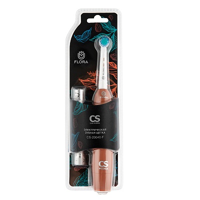 
                Электрическая зубная щетка CS Medica CS-20040-F FLORA (оранжевая), упаковка