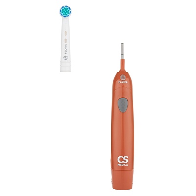 
                Электрическая зубная щетка CS Medica CS-20040-F FLORA (оранжевая), До 120 дней использования на одном комплекте элементов питания 