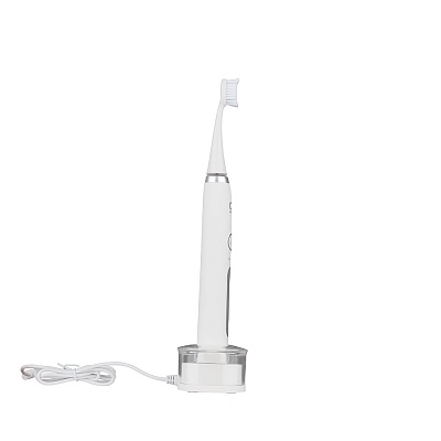 
                Электрическая звуковая зубная щетка CS Medica CS-333-WT, белая, на подставке, вид слева