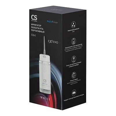
                Ирригатор полости рта портативный CS Medica AquaPulsar CS6 EXTEND White, прибор в коробке