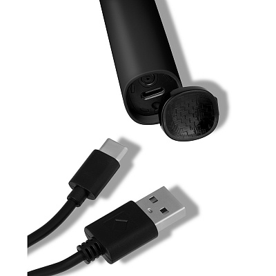 
                Электрическая звуковая зубная щетка CS Medica SonicMax CS-232, готический черный, Зарядка через USB-разъем компьютера USB-кабель Type-C в комплекте и от электросети