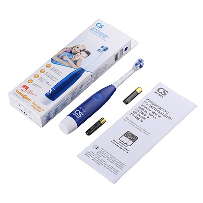 
                Электрическая зубная щетка CS Medica CS-465-M, синяя, комплект поставки