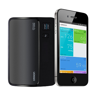 
                Тонометр OMRON EVOLV, позволяет сканировать, сохранять, просматривать и передавать результаты измерения с помощью приложения OMRON connect