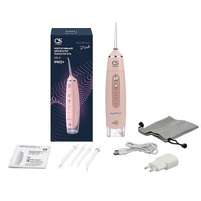 
                Ирригатор полости рта CS Medica AquaPulsar CS-3 PRO+, розовый, комплектация