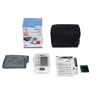 
                Тонометр OMRON M2 Basic с веерообразной манжетой (22 - 32 см), комплект поставки