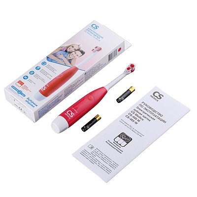 
                Электрическая зубная щетка CS Medica CS-465-W, красная, комплект поставки