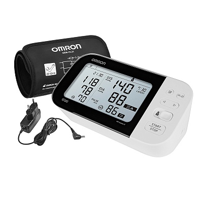 
                Автоматический тонометр на плечо OMRON M7 Intelli IT NEW, многофункциональный прибор в комплектации с умной манжетой Intelli Wrap Cuff и адаптером