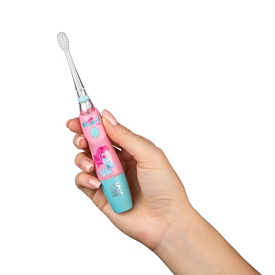 
                Электрическая звуковая зубная щетка CS Medica KIDS CS-9760-F («Отряд русалок»), для равномерного очищения всей полости рта