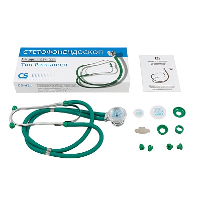 
                Стетофонендоскоп (тип Раппапорт) CS-421 зеленый