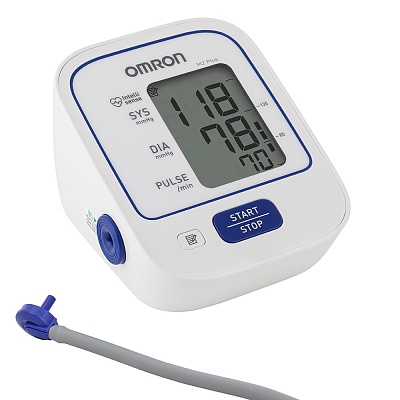 
                Тонометр OMRON M2 Plus с адаптером и веерообразной манжетой (22–32 см), подходит для регулярной проверки артериального давления дома и в поездке