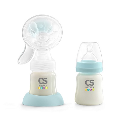 
                Молокоотсос ручной СS Medica KIDS CS-43,благодаря особой конструкции клапана «AntiBackflow» снижается риск вытекания молока из воронки молокоотсоса