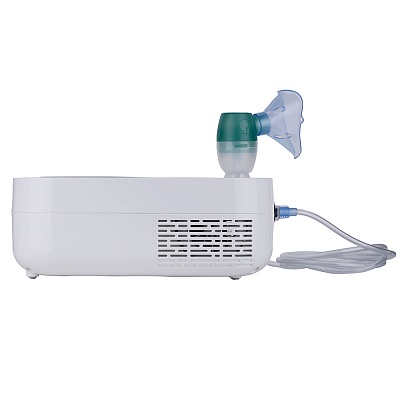 
                Небулазер OMRON DuoBaby, вид справа, небулайзерная камера с маской