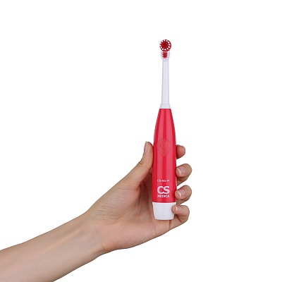 
                Электрическая зубная щетка CS Medica CS-465-W, красная, не скользит в руках