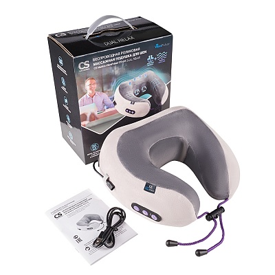 
                Беспроводная роликовая массажная подушка для шеи CS Medica VibraPulsar CS-cr4 DUALRELAX, комплект поставки - прибор, гарантийный талон