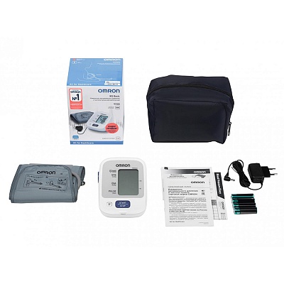 
                Тонометр OMRON M2 Basic с адаптером и веерообразной манжетой (22 - 32 см), комплект поставки