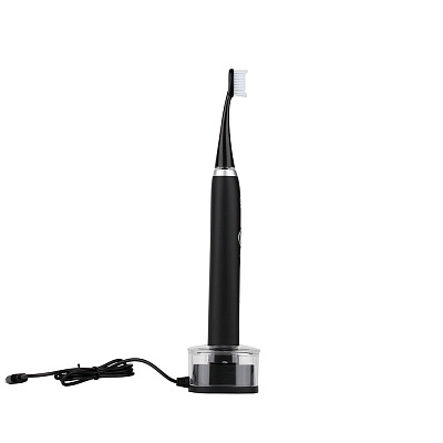 
                Электрическая зубная щетка CS Medica CS-333-BK, прибор на подставке-зарядке, вид справа