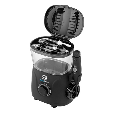 
                Ирригатор CS Medica AquaPulsar OS-1, черный, крышка с пеналом для хранения насадок. Гигиенично и экономит место