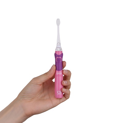 
                Электрическая звуковая зубная щетка CS Medica CS-562 Junior розовая, удобная нескользящая рукоятка