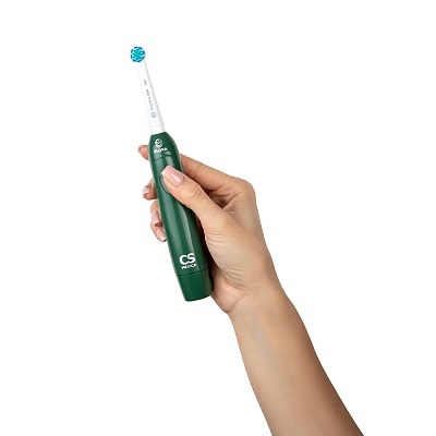 
                Электрическая зубная щетка CS Medica CS-20040-H FLORA зеленая, работает от двух батареек АА (в комплекте)