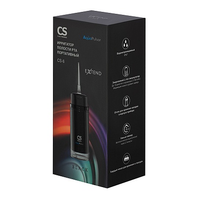 
                Ирригатор полости рта портативный CS Medica AquaPulsar CS6 EXTEND Black, коробка