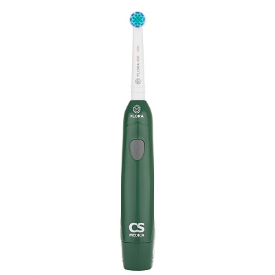 
                Электрическая зубная щетка CS Medica CS-20040-H FLORA зеленая, бережный массаж десен и эффективное удаление налета