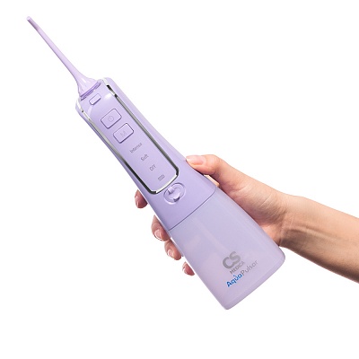 
                Портативный ирригатор полости рта CS Medica AquaPulsar CS-8 Elite, лиловый, можно заряжать от USB-разъема компьютера через USB-кабель и от электросети с помощью адаптера переменного тока