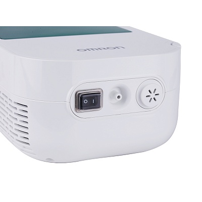 
                Небулазер OMRON DuoBaby, компрессор, отверстия для воздуховодной трубки, кнопка включения/выключения