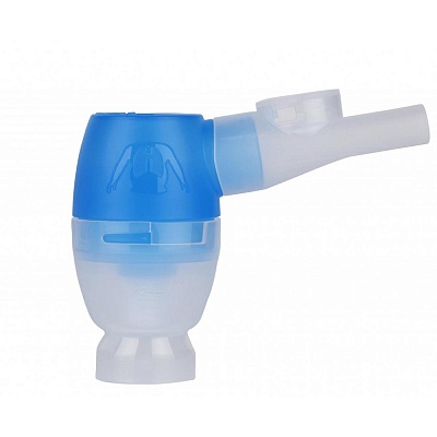 
                Небулайзер OMRON DuoBaby, небулайзерная камера для нижних дыхательных путей (с синей крышкой)  с загубником