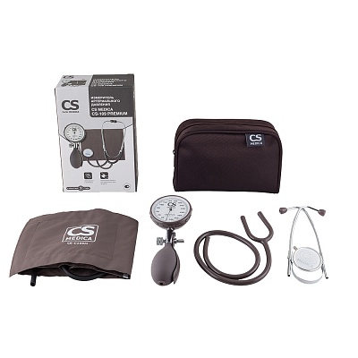 
                Механический тонометр CS Medica109 Premium, манжета, манометр и груша, фонендоскоп, сумка для хранения прибора