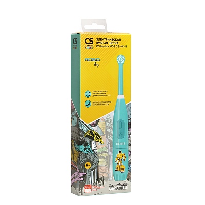 
                Электрическая зубная щетка CS Medica CS-463, коробка прибора, детская щетка