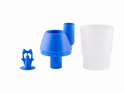 
                Небулайзер OMRON C25 с назальным душем, небулайзерная камера в разобранном состоянии