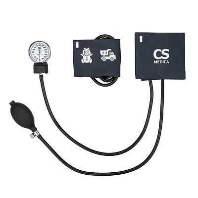 
                Тонометр механический CS Medica CS-106 Kids 2, нагнетатель давления (груша) выполнен из эластичного материала, чтобы нагнетать воздух в манжету без особых усилий