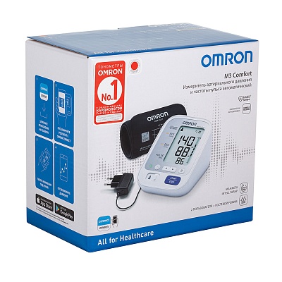 
                Тонометр OMRON M3 Comfort с адаптером и умной манжетой Intelli Wrap