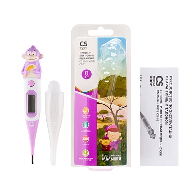 
                Термометр электронный медицинский CS Medica KIDS-83, Термометр, комплект элементов питания типа LR 1130 (2 шт), футляр для хранения прибора, руководство по эксплуатации с гарантийным талоном